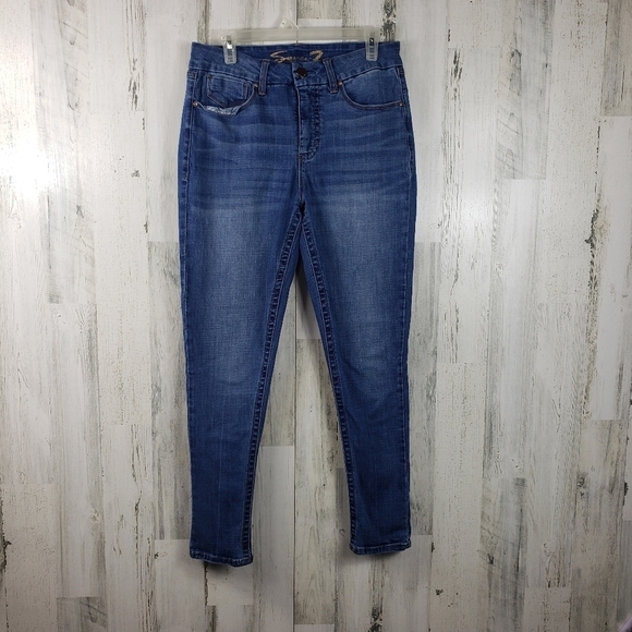 Seven7 medium wash high waist skinny denim jeans women's size 12 - Picture 13 of 13